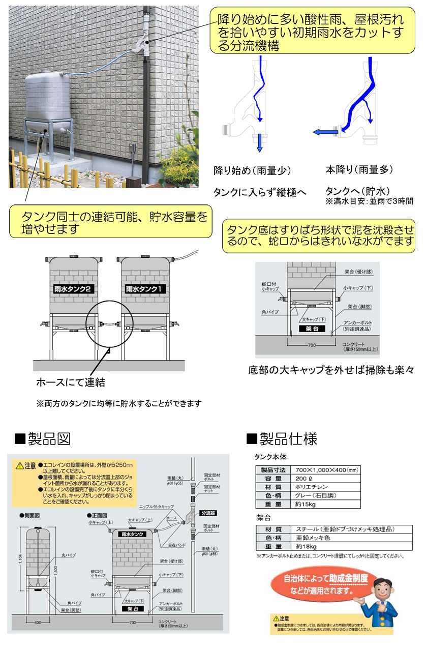 雨水貯溜システム　エコレイン